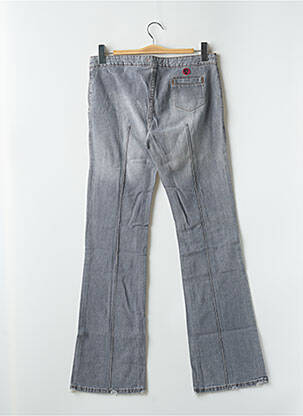 Jeans bootcut fermeture zippée sous rabat scratché taille basse gris CIMARRON femme