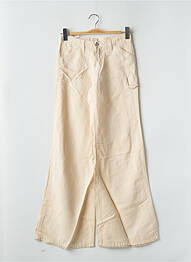 Pantalon large fermeture zippée sous rabat boutonné taille normale beige CIMARRON femme