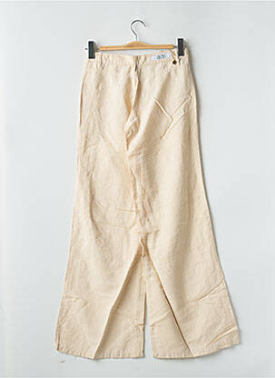 Pantalon large fermeture zippée sous rabat boutonné taille normale beige CIMARRON femme