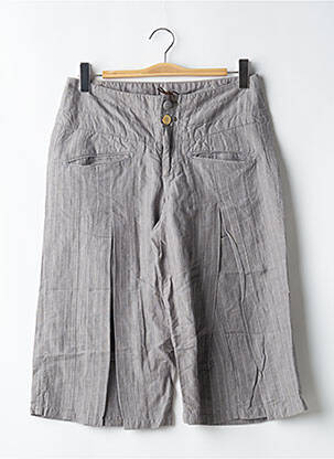 Pantacourt taille haute taille haute gris DDP femme