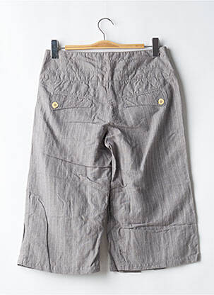 Pantacourt taille haute taille haute gris DDP femme