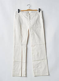 Pantalon droit tissage popeline taille basse blanc FREEMAN T.PORTER femme