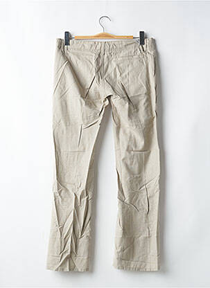 Pantalon droit fermeture zippée sous rabat boutonné taille normale beige FREEMAN T.PORTER femme