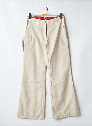 Pantalon flare taille à pinces taille haute beige KANA BEACH femme