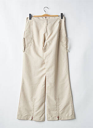 Pantalon flare taille à pinces taille haute beige KANA BEACH femme