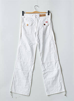 Pantalon large tissage popeline taille normale blanc PHARD femme