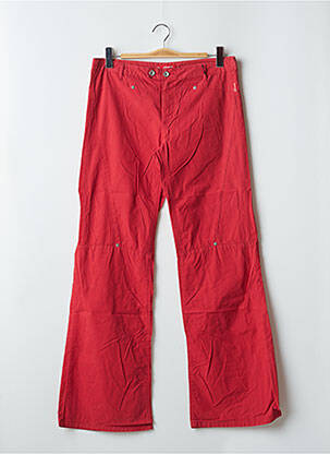 Pantalon large fermeture zippée sous rabat boutonné taille normale rouge PHARD femme