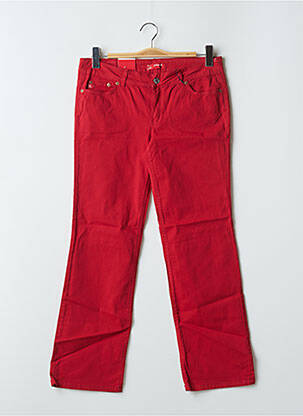 Pantalon droit stretch taille normale rouge PHARD femme