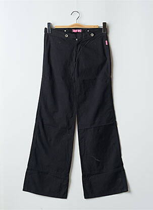 Pantalon large fermeture zippée sous rabat boutonné taille basse noir PHARD femme