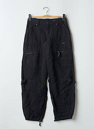 Pantalon droit fermeture zippée sous rabat boutonné taille normale noir PHARD femme