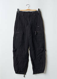 Pantalon droit fermeture zippée sous rabat boutonné taille normale noir PHARD femme