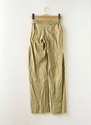 Pantalon droit tissage popeline taille normale vert LADY SOUL femme