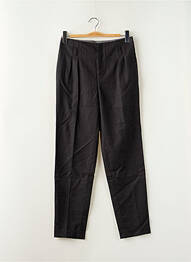 Pantalon chino fermeture zippée sous rabat avec crochet taille normale noir LEON & HARPER femme