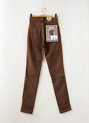Jeans coupe slim stretch taille normale marron WRANGLER femme