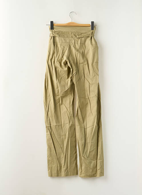Pantalon droit tissage popeline taille normale vert LADY SOUL femme