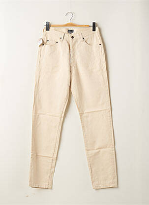 Pantalon slim fermeture zippée sous rabat boutonné taille normale beige RWD homme