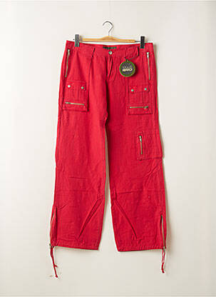 Pantalon droit tissage popeline taille normale rouge RWD femme