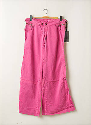 Pantalon large fermeture zippée sous rabat boutonné taille normale rose SABBATH femme