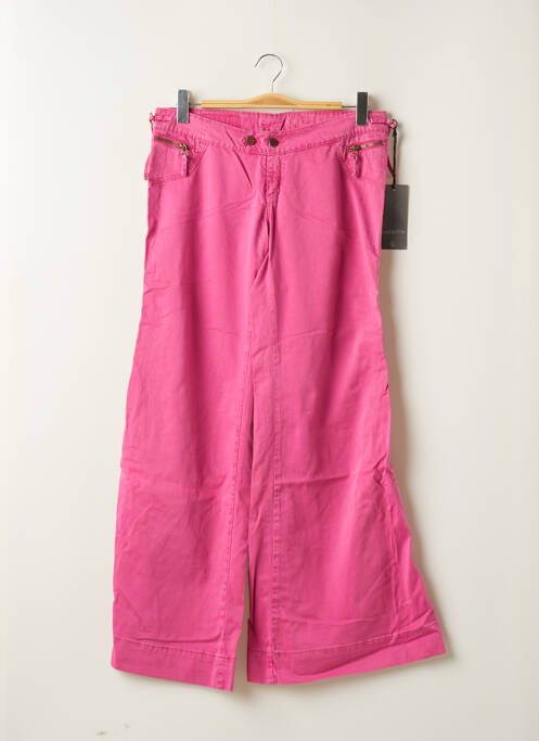 Pantalon large fermeture zippée sous rabat boutonné taille normale rose SABBATH femme