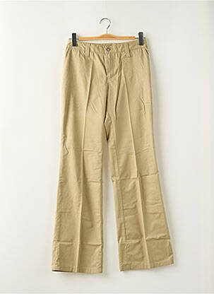 Pantalon droit tissage popeline taille normale beige TEDDY SMITH femme