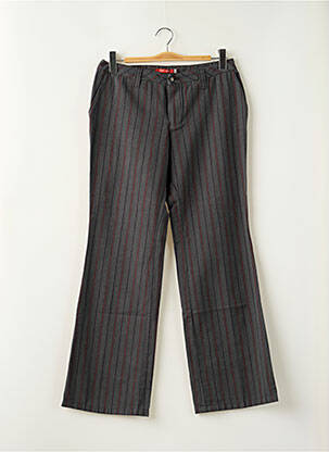 Pantalon flare fermeture zippée sous rabat boutonné gris TEDDY SMITH homme