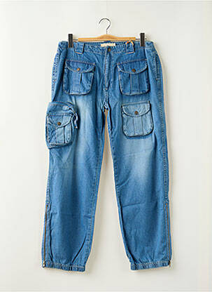 Pantalon cargo poches taille normale bleu TEDDY SMITH femme