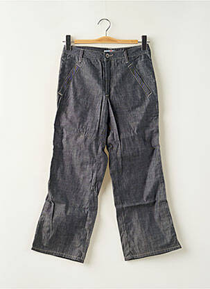 Pantalon droit fermeture zippée sous rabat boutonné taille normale bleu TEDDY SMITH femme