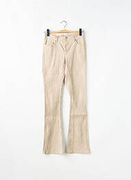Pantalon flare stretch taille haute beige SCHOOL RAG femme