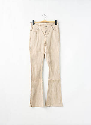Pantalon flare stretch taille haute beige SCHOOL RAG femme