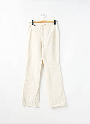 Pantalon droit tissage popeline taille haute beige SCHOOL RAG femme