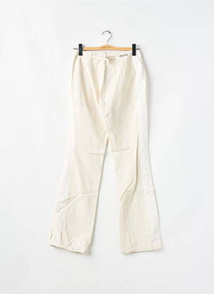 Pantalon droit tissage popeline taille haute beige SCHOOL RAG femme