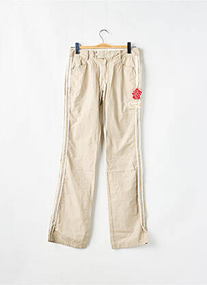 Pantalon droit tissage popeline taille basse beige SCHOOL RAG femme