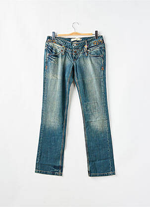 Jeans coupe droite stretch taille basse bleu SCHOOL RAG femme