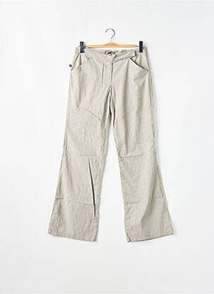 Pantalon droit fermeture zippée sous rabat boutonné taille normale gris SESSUN femme