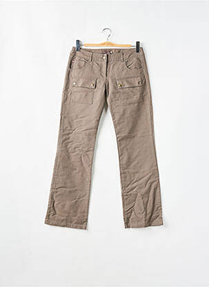 Pantalon droit stretch taille basse marron SESSUN femme