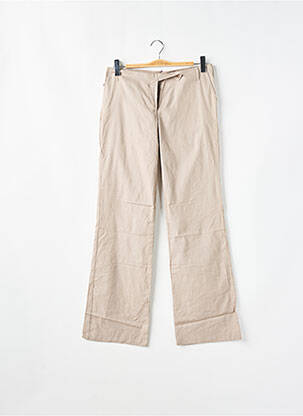 Pantalon droit tissage popeline taille basse beige SESSUN femme