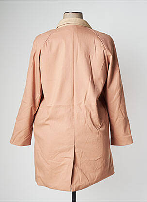 Manteau long poches sans capuche rose BONSUI femme