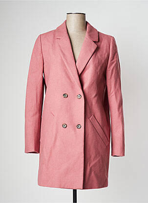 Manteau long coupe droite sans capuche rose MINIMUM femme