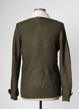 Gilet manches longues col châle vert LA PETITE ETOILE femme