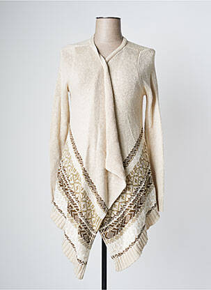 Gilet manches longues maille tricot beige DN.SIXTY SEVEN femme