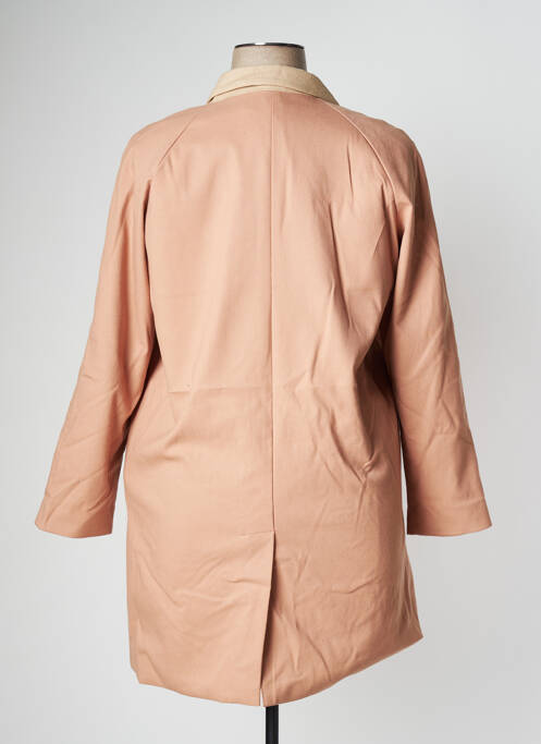 Manteau long poches sans capuche rose BONSUI femme