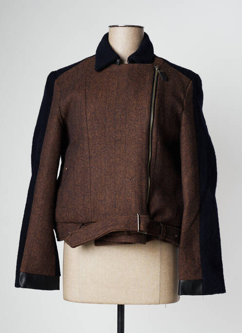 Manteau court marron BONSUI pour femme