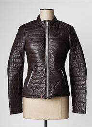 Veste en cuir poches marron OAKWOOD femme