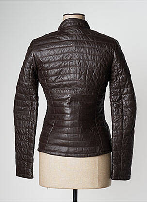 Veste en cuir poches marron OAKWOOD femme