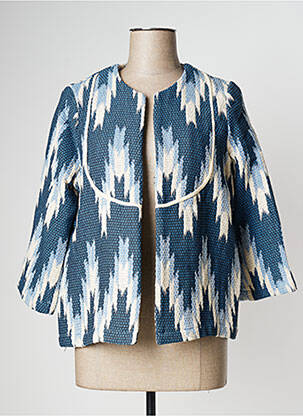 Veste casual col rond bleu EMA BLUE'S femme