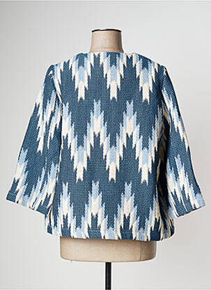 Veste casual col rond bleu EMA BLUE'S femme