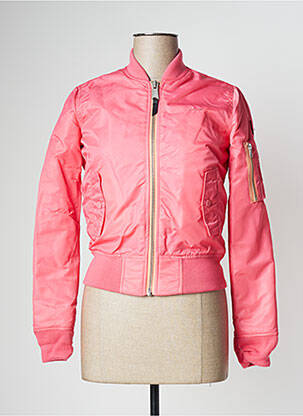 Blouson effet matière satinée rose SCHOTT femme