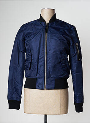 Blouson tissage matelassé bleu SCHOTT femme