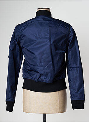 Blouson tissage matelassé bleu SCHOTT femme