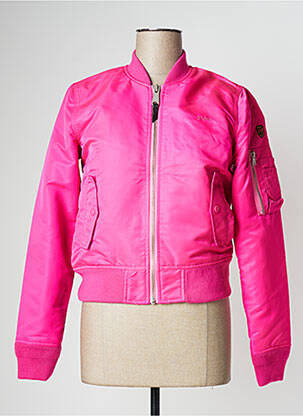 Blouson effet matière satinée rose fonce SCHOTT femme